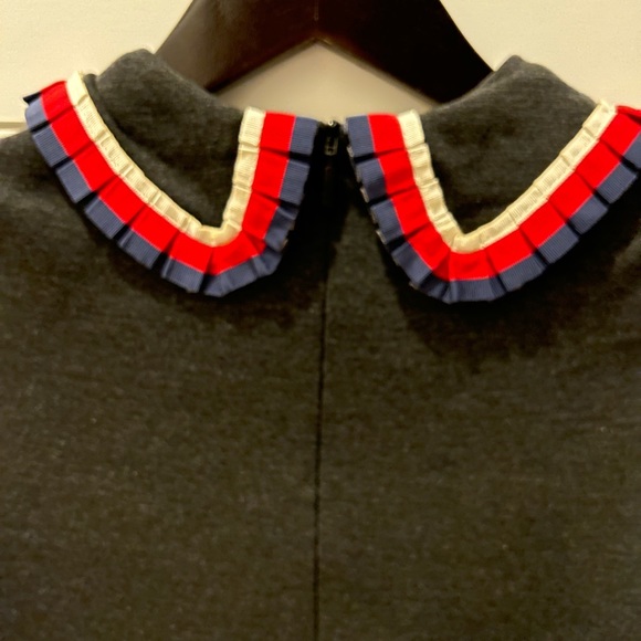 Girls Gucci dress. EXCELLENT condition. Grey with red and blue ribbon trim. - Picture 10 of 11